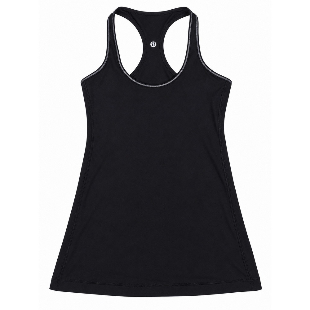 lululemon racer back tank black fitted workout 6